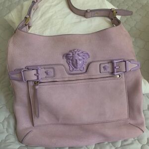 Versace Pastel Purple Leather Shoulder Bag